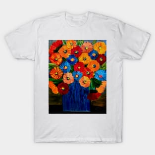 Bold colors abstract flowers T-Shirt